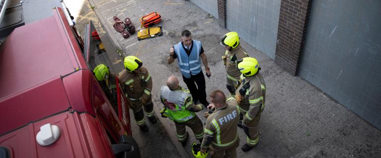London Fire Brigade fire rescue exercise